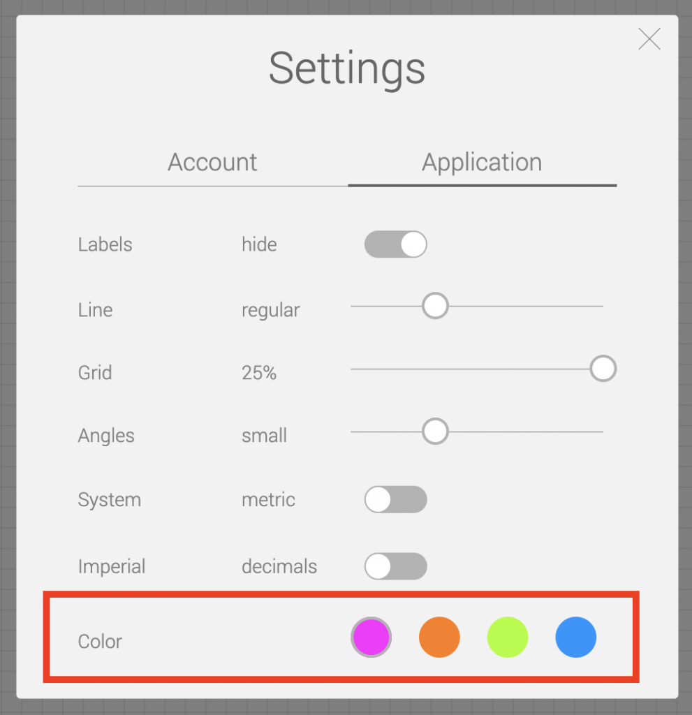 Adjust the settings of the acreage calculator.